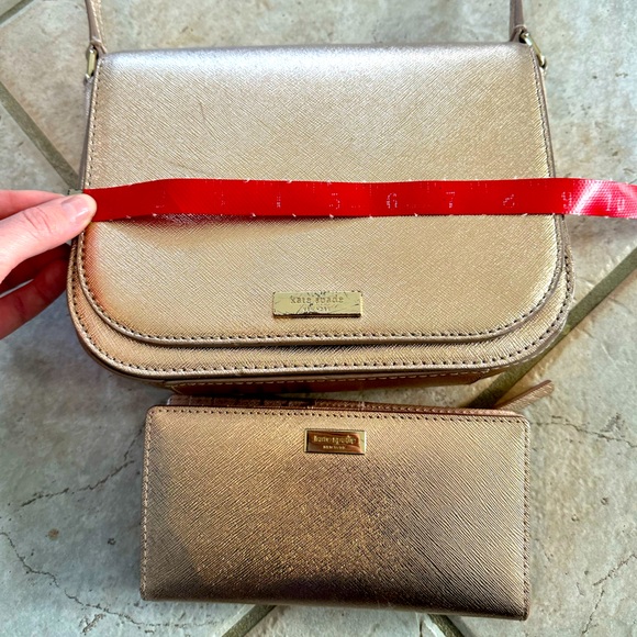 Pink Sheen Kate Spade Crossbody Purse and Wallet Duo - Picture 4 of 10